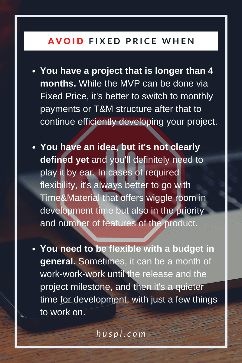 When should you AVOID Fixed Price and use Time&Material?